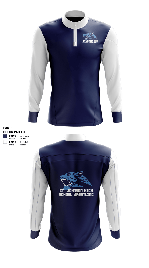 Quarter Zip Jacket, CT Johnson High School Wrestling, Wrestling, Teamtime, Team time, sublimation, custom sports apparel, team uniforms, spirit wear, spiritwear, sports uniforms, custom shirts, team store, custom team store, fundraiser sports, apparel fundraiser