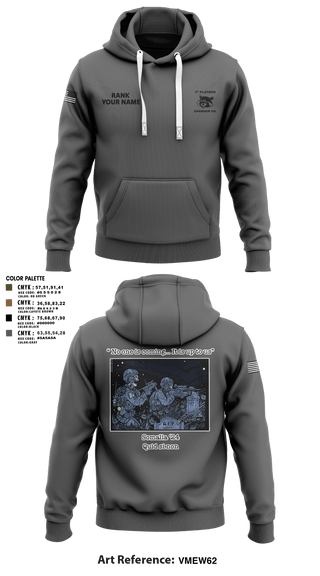 Hoodie, Charger Co. / 2-112th Infantry Battalion, National Guard, Teamtime, Team time, sublimation, custom sports apparel, team uniforms, spirit wear, spiritwear, sports uniforms, custom shirts, team store, custom team store, fundraiser sports, apparel fundraiser