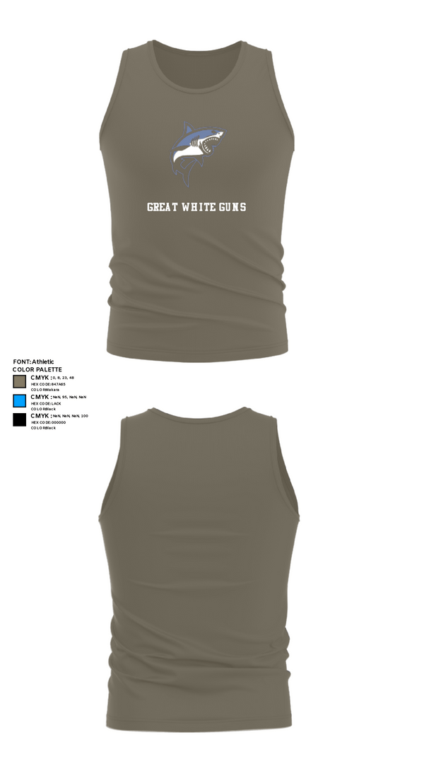 Tank Top, Great white guns, Marines, Teamtime, Team time, sublimation, custom sports apparel, team uniforms, spirit wear, spiritwear, sports uniforms, custom shirts, team store, custom team store, fundraiser sports, apparel fundraiser