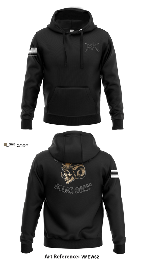 Hoodie, 3rd PLT Black SheepDelta company 114, Army, Teamtime, Team time, sublimation, custom sports apparel, team uniforms, spirit wear, spiritwear, sports uniforms, custom shirts, team store, custom team store, fundraiser sports, apparel fundraiser