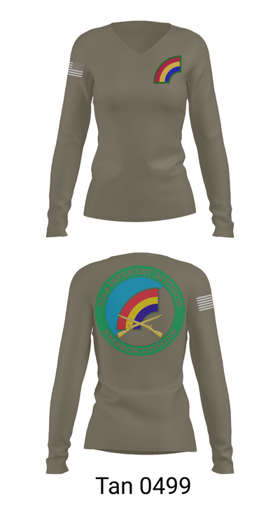 42nd ID 48314623 Women's Long Sleeve V-neck Shirt - 77