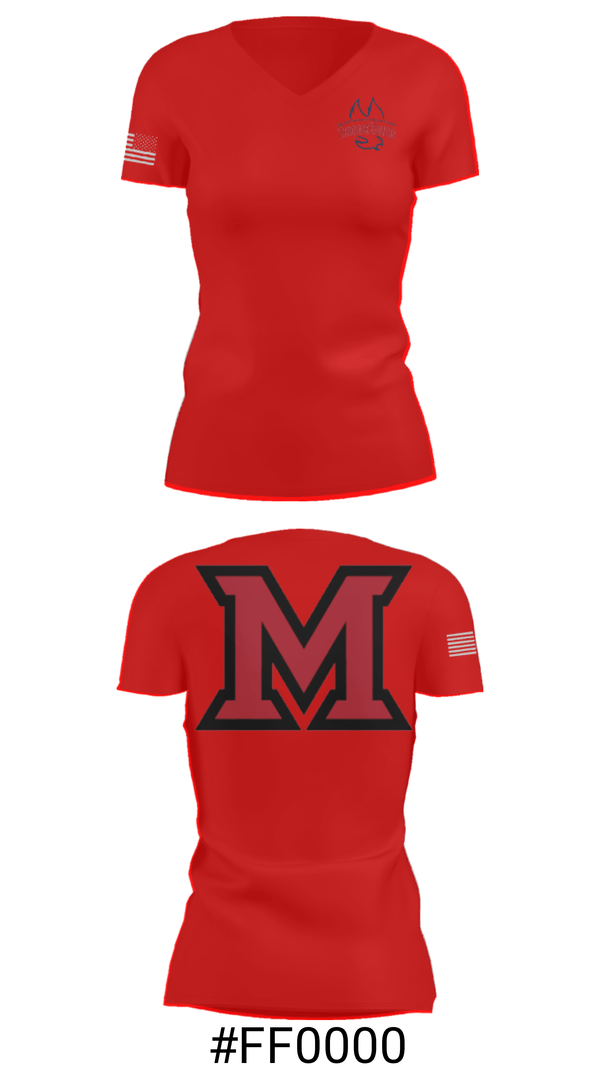 Women's Short Sleeve Vneck Shirt, Miami University - Middletown Baseball, Baseball, Teamtime, Team time, sublimation, custom sports apparel, team uniforms, spirit wear, spiritwear, sports uniforms, custom shirts, team store, custom team store, fundraiser sports, apparel fundraiser