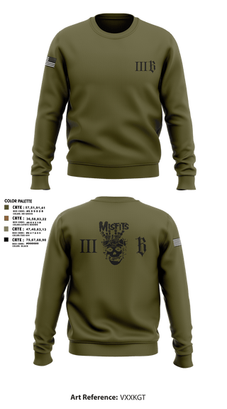 Crew Neck Sweatshirt, 3B 1-325 AIR, 2BCT, 82ND ABN DIV, Army, Teamtime, Team time, sublimation, custom sports apparel, team uniforms, spirit wear, spiritwear, sports uniforms, custom shirts, team store, custom team store, fundraiser sports, apparel fundraiser