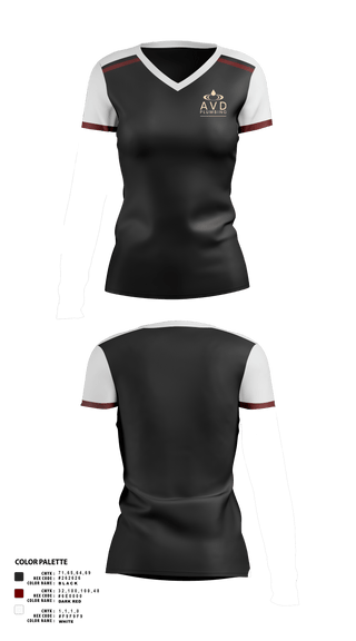 Womens Short Sleeve Vneck Shirt, Avd plumbing, , Teamtime, Team time, sublimation, custom sports apparel, team uniforms, spirit wear, spiritwear, sports uniforms, custom shirts, team store, custom team store, fundraiser sports, apparel fundraiser