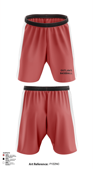 Athletic Shorts With Pockets, Outlaws, Baseball, Teamtime, Team time, sublimation, custom sports apparel, team uniforms, spirit wear, spiritwear, sports uniforms, custom shirts, team store, custom team store, fundraiser sports, apparel fundraiser