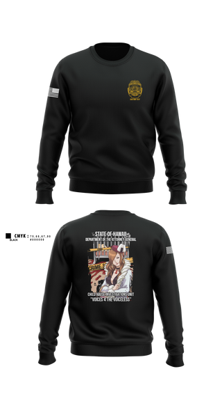 Crew Neck Sweatshirt, State of Hawaii Department of the Attorney General Child Abuse Investigations Unit, , Teamtime, Team time, sublimation, custom sports apparel, team uniforms, spirit wear, spiritwear, sports uniforms, custom shirts, team store, custom team store, fundraiser sports, apparel fundraiser