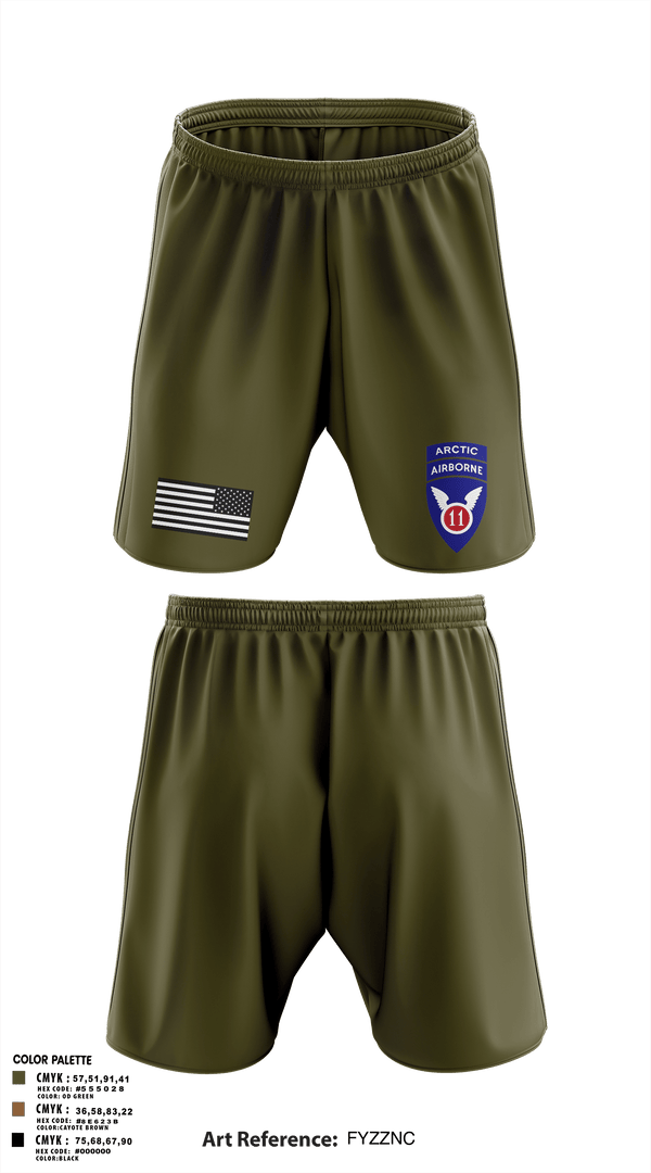 Athletic Shorts With Pockets, 11th Infantry Division (ABN), Army, Teamtime, Team time, sublimation, custom sports apparel, team uniforms, spirit wear, spiritwear, sports uniforms, custom shirts, team store, custom team store, fundraiser sports, apparel fundraiser