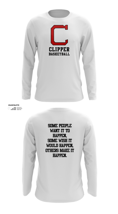 Columbiana High School Basketball 83089115 Long Sleeve Performance Shirt - 50