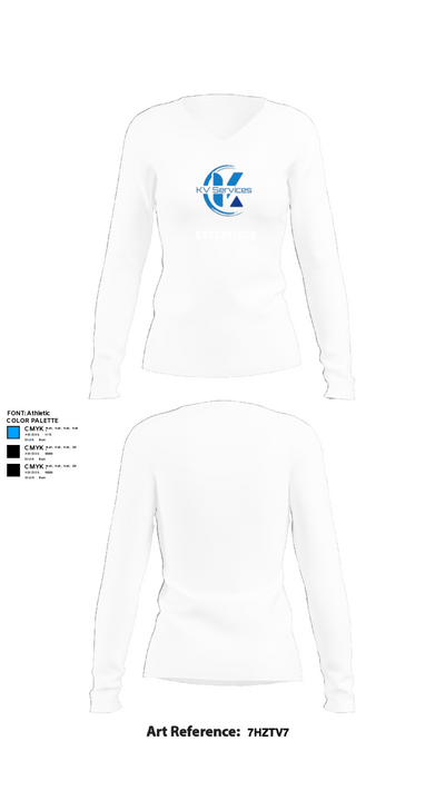 kvservices 91325373 Women's Long Sleeve V-neck Shirt - 15