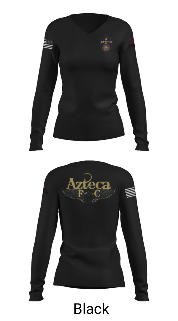 Women's Long Sleeve Vneck Shirt, Azteca, Men's Soccer, Teamtime, Team time, sublimation, custom sports apparel, team uniforms, spirit wear, spiritwear, sports uniforms, custom shirts, team store, custom team store, fundraiser sports, apparel fundraiser