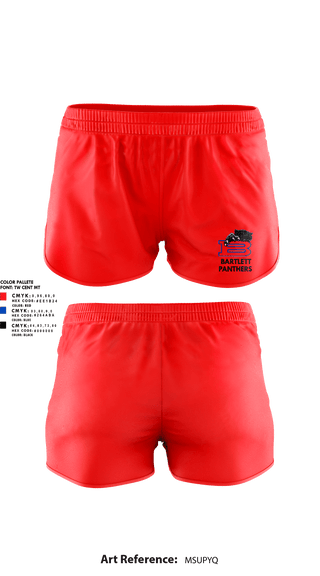 Womens Shorts, Bartlett Panthers, Track & Field, Teamtime, Team time, sublimation, custom sports apparel, team uniforms, spirit wear, spiritwear, sports uniforms, custom shirts, team store, custom team store, fundraiser sports, apparel fundraiser