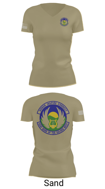 USAF Band of the Golden West 2568323 Women's Short Sleeve V-neck Shirt - 44
