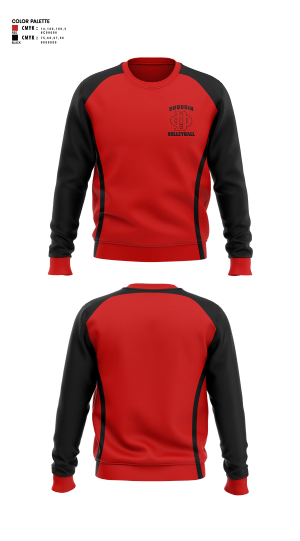 Crew Neck Sweatshirt, DuQuoin High School Volleyball, Women's Volleyball, Teamtime, Team time, sublimation, custom sports apparel, team uniforms, spirit wear, spiritwear, sports uniforms, custom shirts, team store, custom team store, fundraiser sports, apparel fundraiser