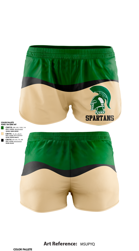 Womens Shorts, Laurel Spartans, Track & Field, Teamtime, Team time, sublimation, custom sports apparel, team uniforms, spirit wear, spiritwear, sports uniforms, custom shirts, team store, custom team store, fundraiser sports, apparel fundraiser