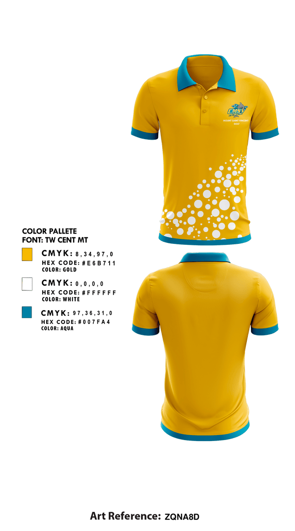 Short Sleeve Performance Polo, College of Mount Saint Vincent Golf, Golf, Teamtime, Team time, sublimation, custom sports apparel, team uniforms, spirit wear, spiritwear, sports uniforms, custom shirts, team store, custom team store, fundraiser sports, apparel fundraiser