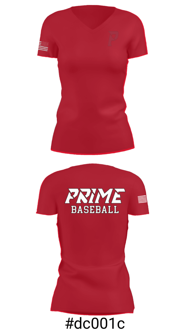 Women's Short Sleeve Vneck Shirt, Prime Baseball, Baseball, Teamtime, Team time, sublimation, custom sports apparel, team uniforms, spirit wear, spiritwear, sports uniforms, custom shirts, team store, custom team store, fundraiser sports, apparel fundraiser