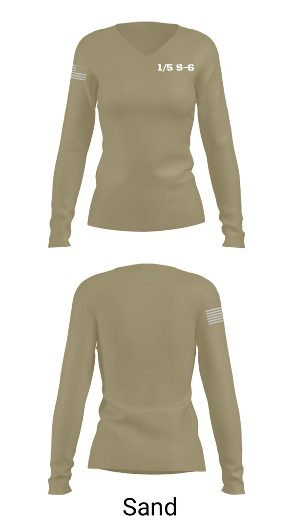 Women's Long Sleeve Vneck Shirt, 1/5 S-6, Marines, Teamtime, Team time, sublimation, custom sports apparel, team uniforms, spirit wear, spiritwear, sports uniforms, custom shirts, team store, custom team store, fundraiser sports, apparel fundraiser