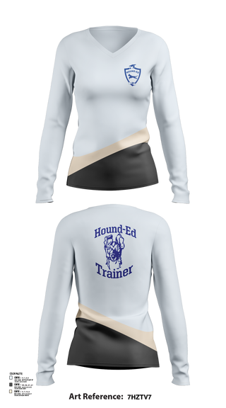 Womens Long Sleeve Vneck Shirt, Hounded, , Teamtime, Team time, sublimation, custom sports apparel, team uniforms, spirit wear, spiritwear, sports uniforms, custom shirts, team store, custom team store, fundraiser sports, apparel fundraiser