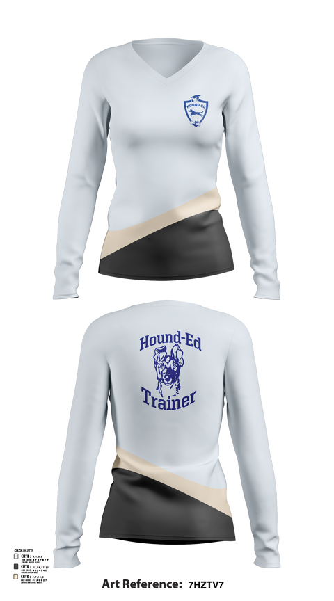 Womens Long Sleeve Vneck Shirt, Hounded, , Teamtime, Team time, sublimation, custom sports apparel, team uniforms, spirit wear, spiritwear, sports uniforms, custom shirts, team store, custom team store, fundraiser sports, apparel fundraiser