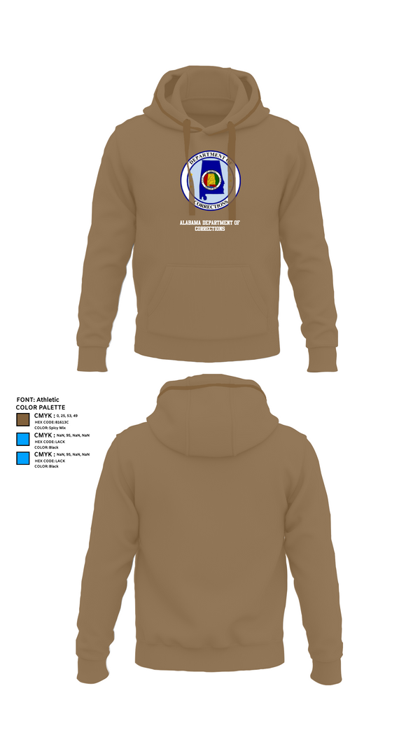 Hoodie, Alabama Department of Corrections, Police, Teamtime, Team time, sublimation, custom sports apparel, team uniforms, spirit wear, spiritwear, sports uniforms, custom shirts, team store, custom team store, fundraiser sports, apparel fundraiser
