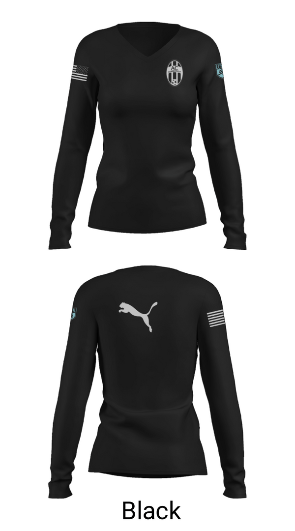 Women's Long Sleeve Vneck Shirt, Ac Connecticut, Men's Soccer, Teamtime, Team time, sublimation, custom sports apparel, team uniforms, spirit wear, spiritwear, sports uniforms, custom shirts, team store, custom team store, fundraiser sports, apparel fundraiser