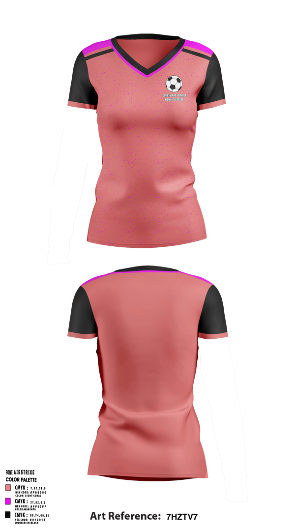 Womens Short Sleeve Vneck Shirt, Long Island Thunder, Women's Soccer, Teamtime, Team time, sublimation, custom sports apparel, team uniforms, spirit wear, spiritwear, sports uniforms, custom shirts, team store, custom team store, fundraiser sports, apparel fundraiser