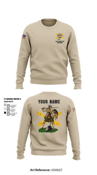 Crew Neck Sweatshirt, Bravo 1-119th FA, , Teamtime, Team time, sublimation, custom sports apparel, team uniforms, spirit wear, spiritwear, sports uniforms, custom shirts, team store, custom team store, fundraiser sports, apparel fundraiser