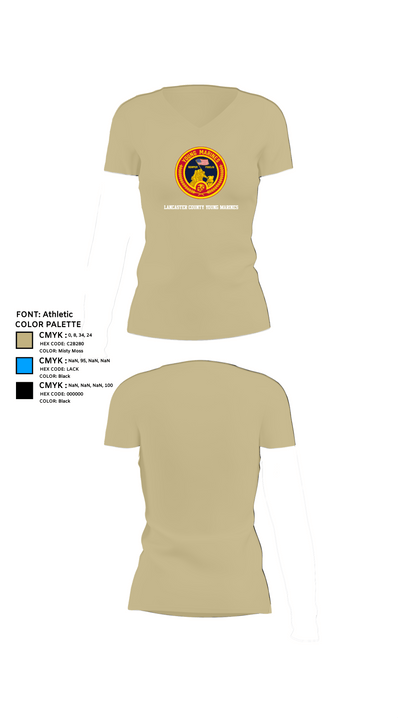 Lancaster County Young Marines 89976049 Women's Short Sleeve V-neck Shirt - 84