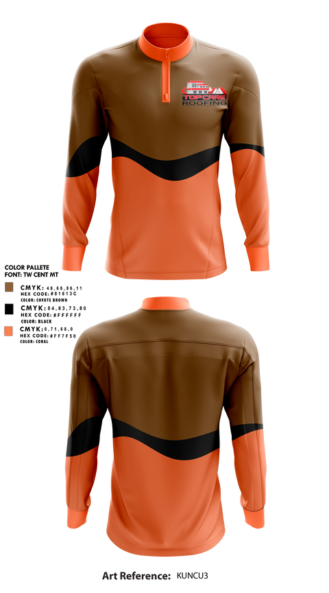 Quarter Zip Jacket, Top care roofing, , Teamtime, Team time, sublimation, custom sports apparel, team uniforms, spirit wear, spiritwear, sports uniforms, custom shirts, team store, custom team store, fundraiser sports, apparel fundraiser