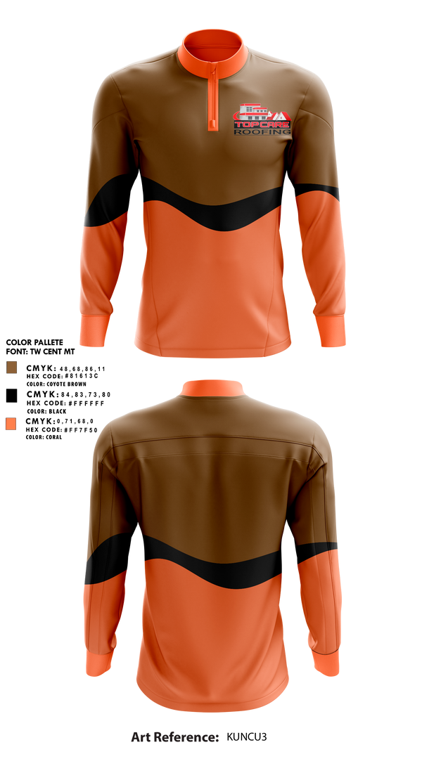 Quarter Zip Jacket, Top care roofing, , Teamtime, Team time, sublimation, custom sports apparel, team uniforms, spirit wear, spiritwear, sports uniforms, custom shirts, team store, custom team store, fundraiser sports, apparel fundraiser