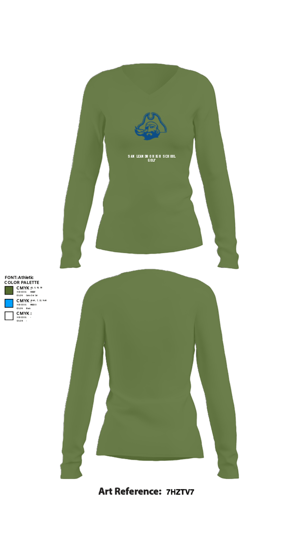 Womens Long Sleeve Vneck Shirt, San Leandro High School Golf, Golf, Teamtime, Team time, sublimation, custom sports apparel, team uniforms, spirit wear, spiritwear, sports uniforms, custom shirts, team store, custom team store, fundraiser sports, apparel fundraiser