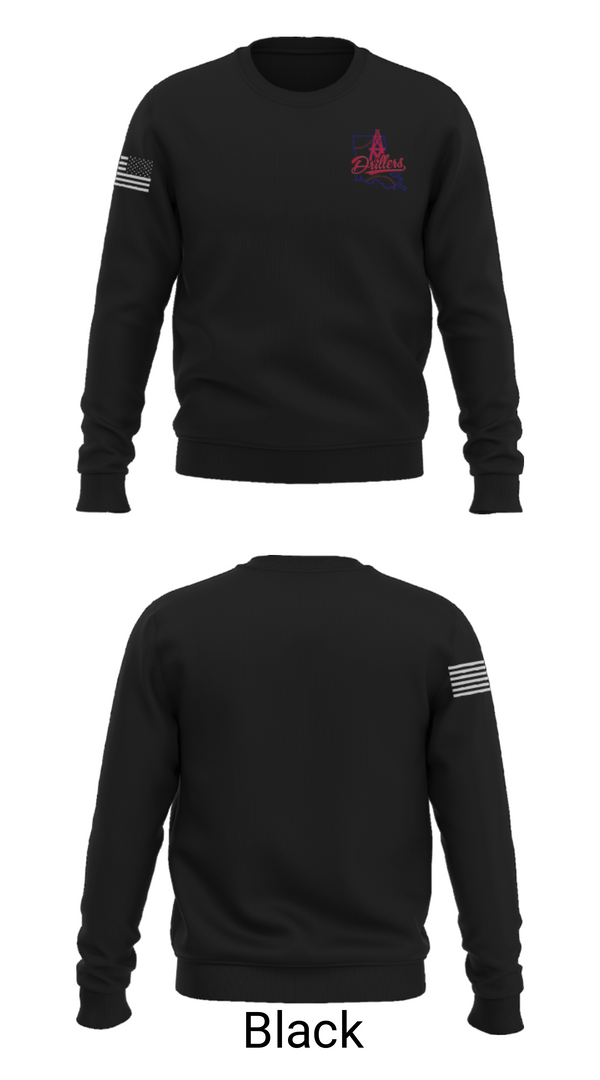 Crew Neck Sweatshirt, La Drillers, Baseball, Teamtime, Team time, sublimation, custom sports apparel, team uniforms, spirit wear, spiritwear, sports uniforms, custom shirts, team store, custom team store, fundraiser sports, apparel fundraiser