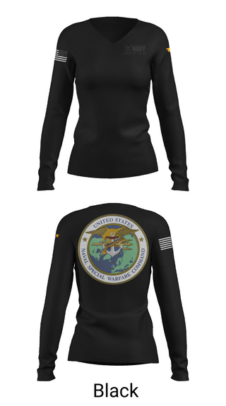 Womens Long Sleeve Vneck Shirt, SEAL Team, Navy, Teamtime, Team time, sublimation, custom sports apparel, team uniforms, spirit wear, spiritwear, sports uniforms, custom shirts, team store, custom team store, fundraiser sports, apparel fundraiser