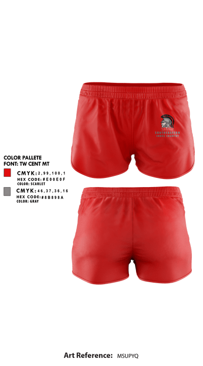 Southeastern Senior High School Cross Country 77824682 Women's Shorts - 1
