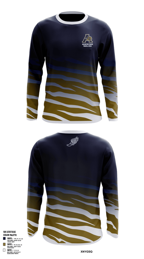 Long Sleeve Performance Shirt, Arlington Tigers, Track & Field, Teamtime, Team time, sublimation, custom sports apparel, team uniforms, spirit wear, spiritwear, sports uniforms, custom shirts, team store, custom team store, fundraiser sports, apparel fundraiser