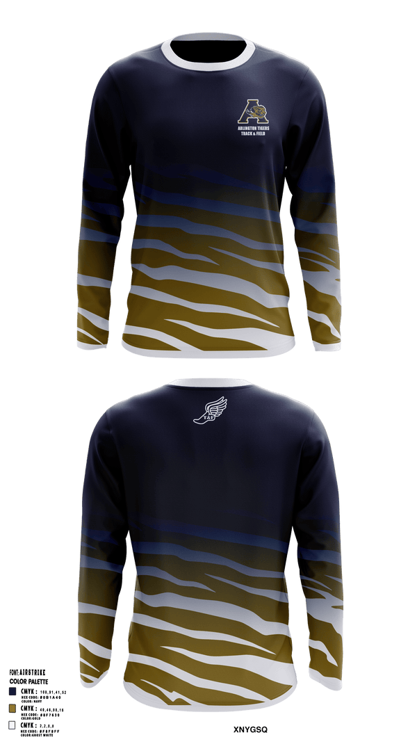 Long Sleeve Performance Shirt, Arlington Tigers, Track & Field, Teamtime, Team time, sublimation, custom sports apparel, team uniforms, spirit wear, spiritwear, sports uniforms, custom shirts, team store, custom team store, fundraiser sports, apparel fundraiser