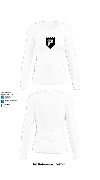 Preston High School Cross Country 85504696 Women's Long Sleeve V-neck Shirt - 15