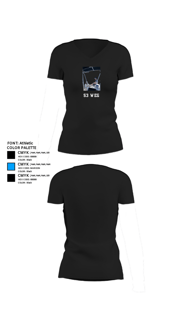 Women's Short Sleeve Vneck Shirt, 53 weg, Air Force, Teamtime, Team time, sublimation, custom sports apparel, team uniforms, spirit wear, spiritwear, sports uniforms, custom shirts, team store, custom team store, fundraiser sports, apparel fundraiser