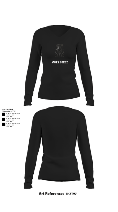 WorkHorse 24111487 Women's Long Sleeve V-neck Shirt - 22