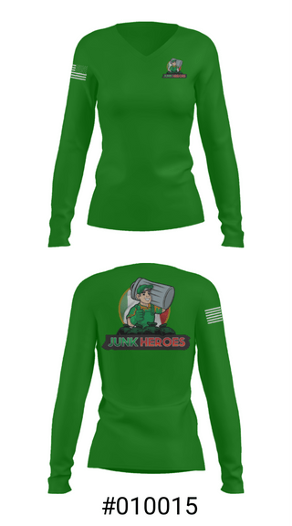 Women's Long Sleeve Vneck Shirt, Junk Heroes, , Teamtime, Team time, sublimation, custom sports apparel, team uniforms, spirit wear, spiritwear, sports uniforms, custom shirts, team store, custom team store, fundraiser sports, apparel fundraiser