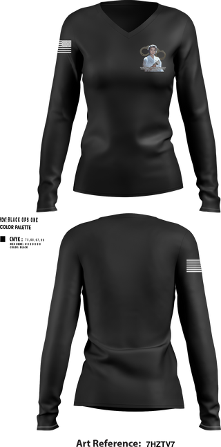 Womens Long Sleeve Vneck Shirt, MARDET Fort Leonard Wood Basic Military Police School House (FLW) INIWIC, Police, Teamtime, Team time, sublimation, custom sports apparel, team uniforms, spirit wear, spiritwear, sports uniforms, custom shirts, team store, custom team store, fundraiser sports, apparel fundraiser