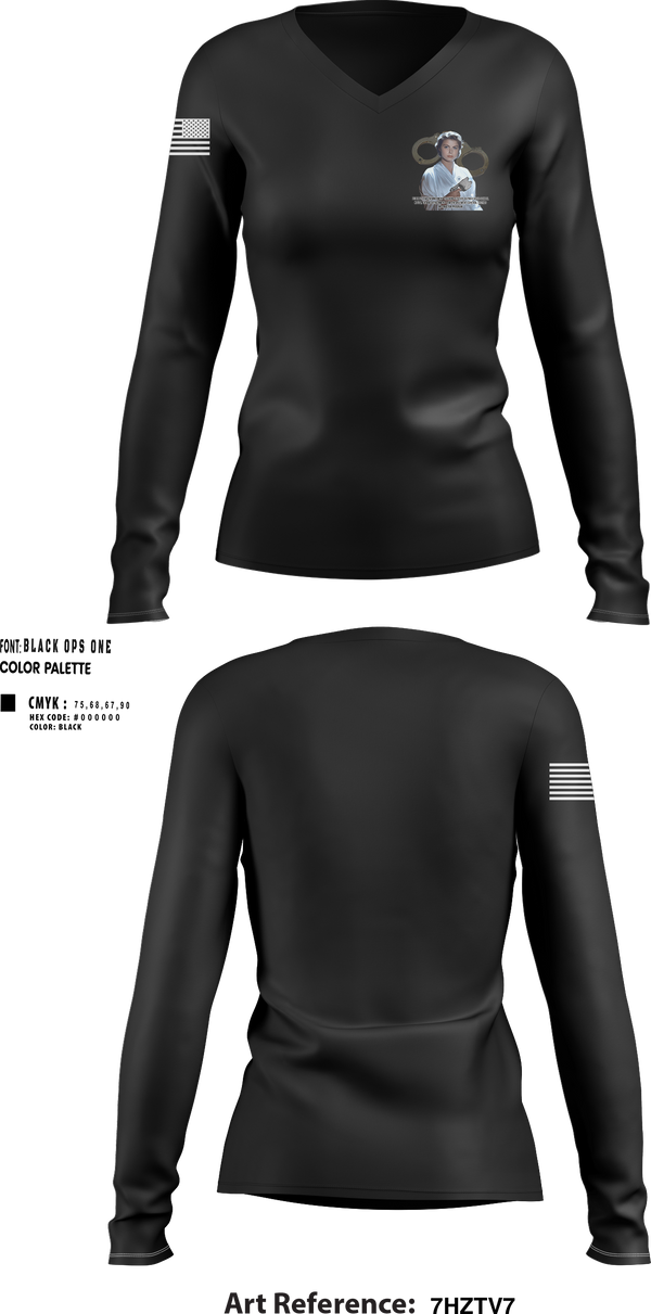 Womens Long Sleeve Vneck Shirt, MARDET Fort Leonard Wood Basic Military Police School House (FLW) INIWIC, Police, Teamtime, Team time, sublimation, custom sports apparel, team uniforms, spirit wear, spiritwear, sports uniforms, custom shirts, team store, custom team store, fundraiser sports, apparel fundraiser