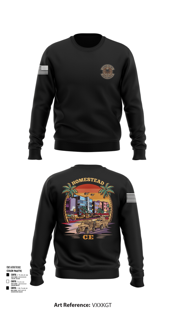Crew Neck Sweatshirt, 482D Civil Engineer Squadron, Air Force, Teamtime, Team time, sublimation, custom sports apparel, team uniforms, spirit wear, spiritwear, sports uniforms, custom shirts, team store, custom team store, fundraiser sports, apparel fundraiser