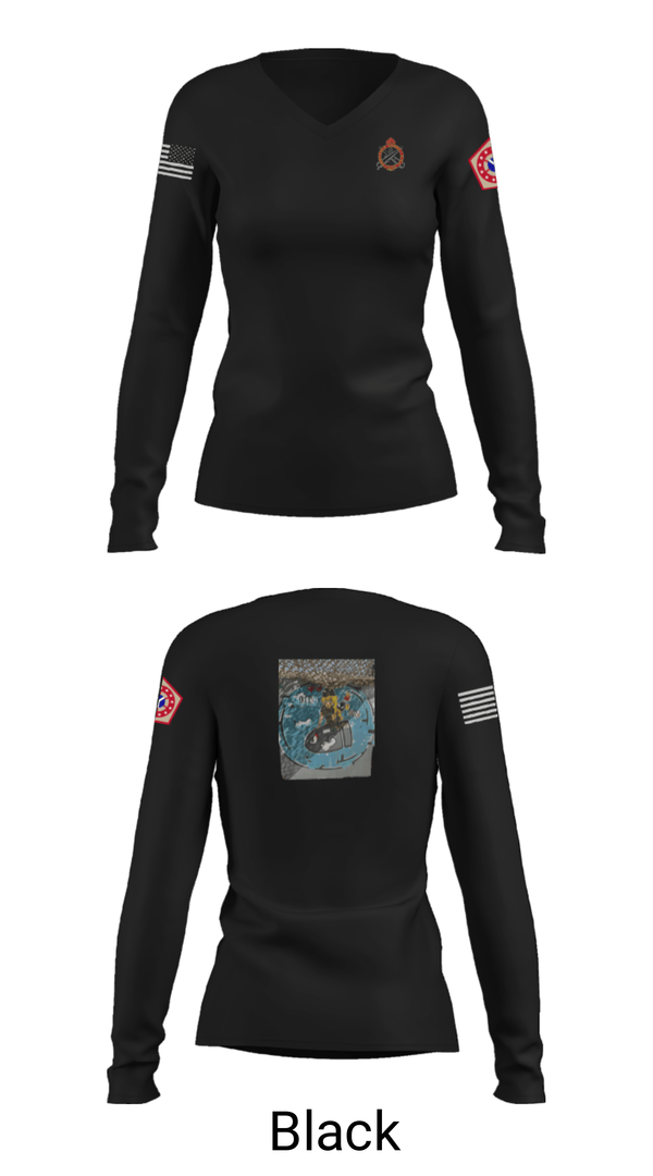 Women's Long Sleeve Vneck Shirt, 34th DSB, Army, Teamtime, Team time, sublimation, custom sports apparel, team uniforms, spirit wear, spiritwear, sports uniforms, custom shirts, team store, custom team store, fundraiser sports, apparel fundraiser