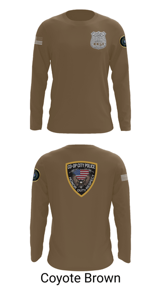Long Sleeve Performance Shirt, Co-op City Police Department, Police, Teamtime, Team time, sublimation, custom sports apparel, team uniforms, spirit wear, spiritwear, sports uniforms, custom shirts, team store, custom team store, fundraiser sports, apparel fundraiser
