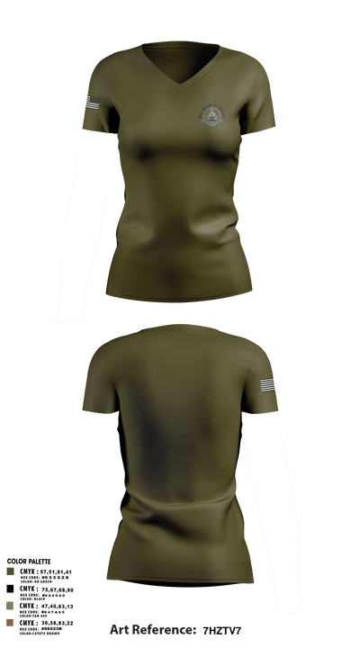 The World of Armor 9002280 Women's Short Sleeve V-neck Shirt - 1