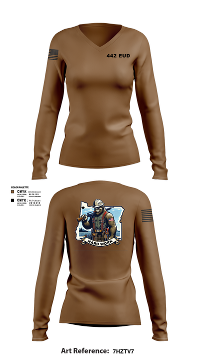 442 EUD 43184922 Women's Long Sleeve V-neck Shirt - 181