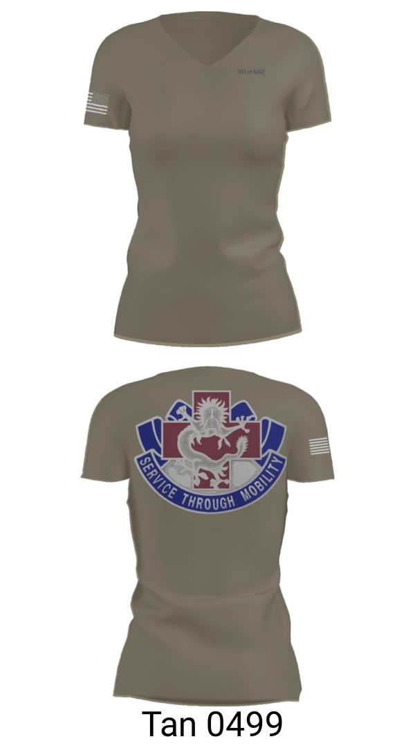 Women's Short Sleeve Vneck Shirt, 131st SAD, Army, Teamtime, Team time, sublimation, custom sports apparel, team uniforms, spirit wear, spiritwear, sports uniforms, custom shirts, team store, custom team store, fundraiser sports, apparel fundraiser