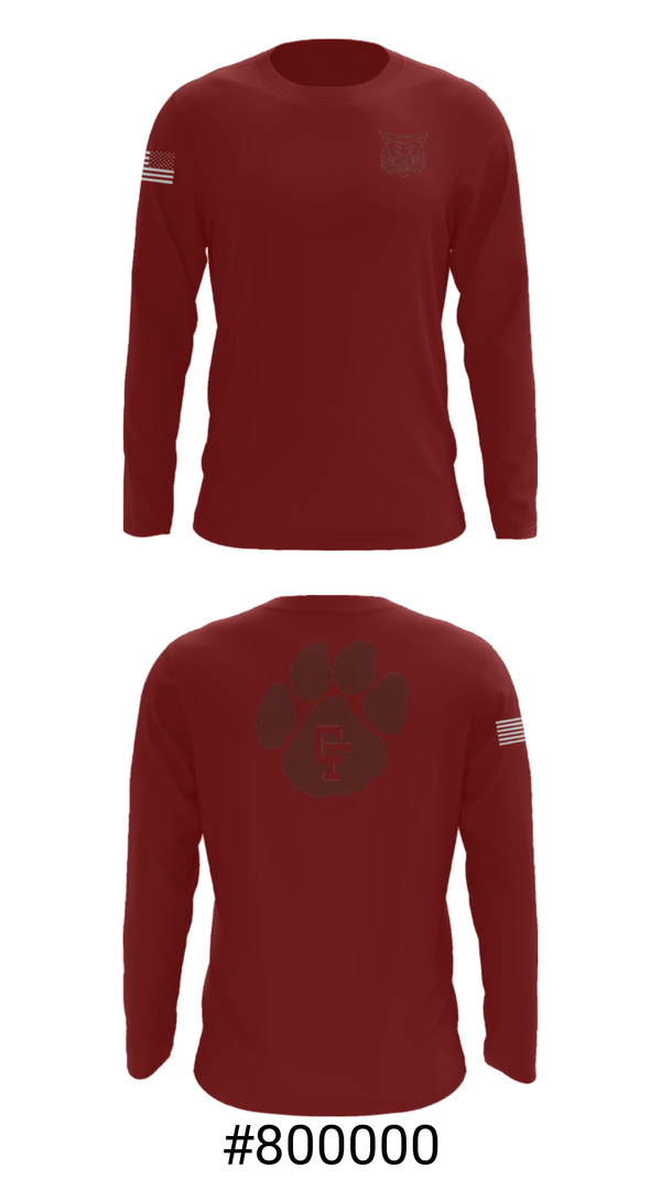 Long Sleeve Performance Shirt, Cy-Fair High School Track, Track & Field, Teamtime, Team time, sublimation, custom sports apparel, team uniforms, spirit wear, spiritwear, sports uniforms, custom shirts, team store, custom team store, fundraiser sports, apparel fundraiser