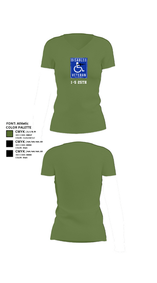 Womens Short Sleeve Vneck Shirt, 1-5 25th, Army, Teamtime, Team time, sublimation, custom sports apparel, team uniforms, spirit wear, spiritwear, sports uniforms, custom shirts, team store, custom team store, fundraiser sports, apparel fundraiser